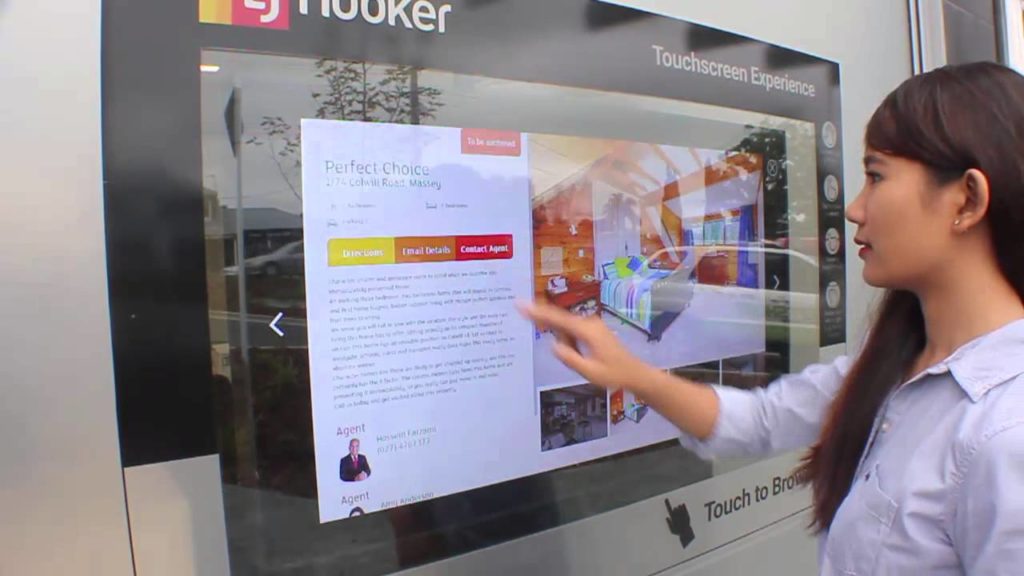 Interactive Through Glass Touch Screen Display